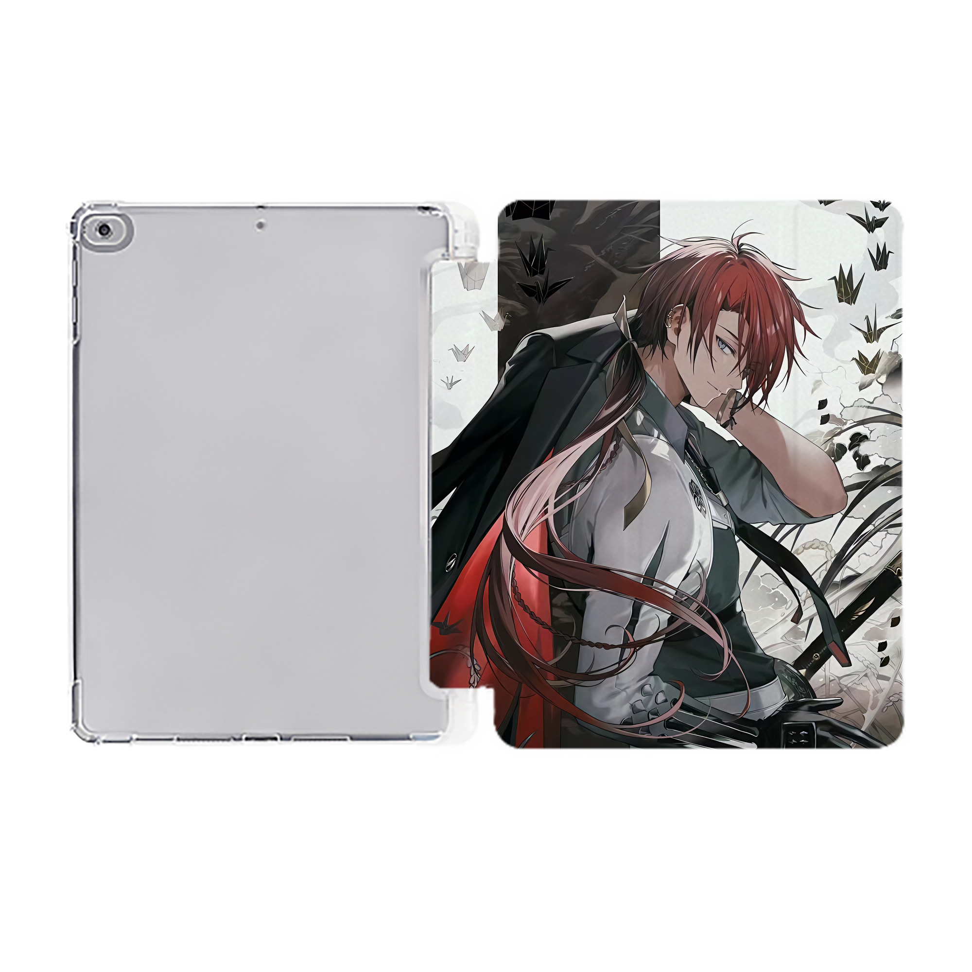 （画像用） 刀剣乱舞 Touken Ranbu IPad ケース ペン収納付き 三つ折りスタンド PUレザー×シリコン 対応機種9.5/10.5/10.9インチ